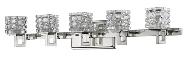 Coralie 5-Light Polished Nickel Sconce With Pressed Crystal Shades (398810)