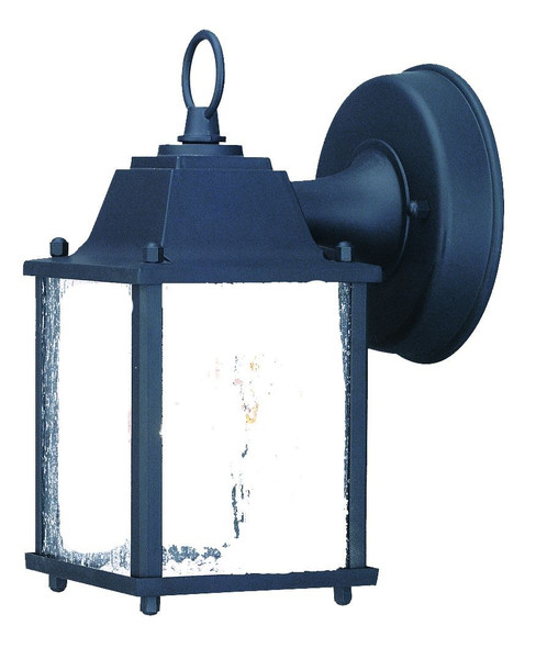 Builder'S Choice 1-Light Matte Black Wall Light With Seeded Glass (399216)
