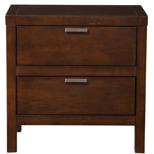 Cappuccino Contempo Wooden Two Drawer Nightstand (399270)