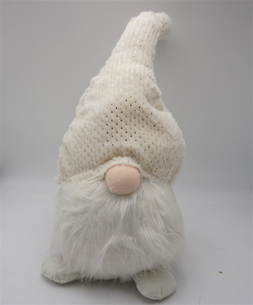 Creamy White Fuzzy Fabric Gnome (399308)
