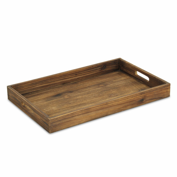 Minimalist Dark Brown Wooden Tray (399618)
