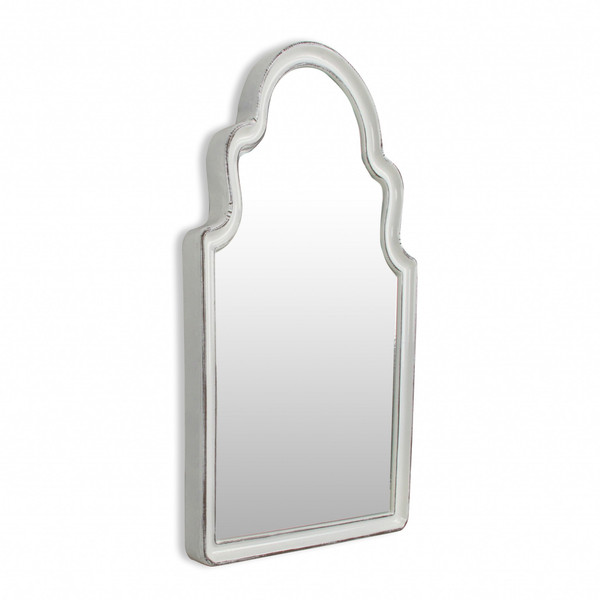 Vintage Curved White Wall Mirror (399694)