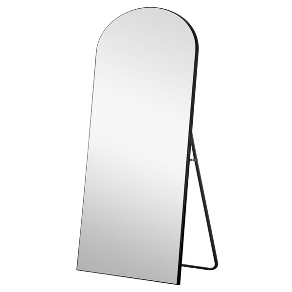 Petite Black Arched Wooden Mirror (399776)