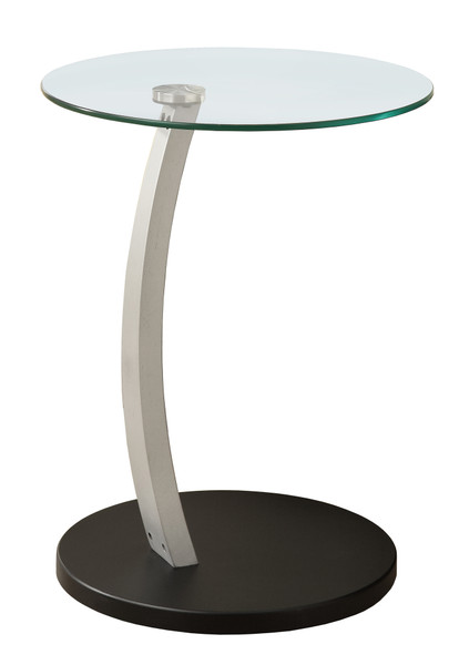 17.75" X 17.75" X 24" Black/Silver, Particle Board, Tempered Glass - Accent Table (332975)