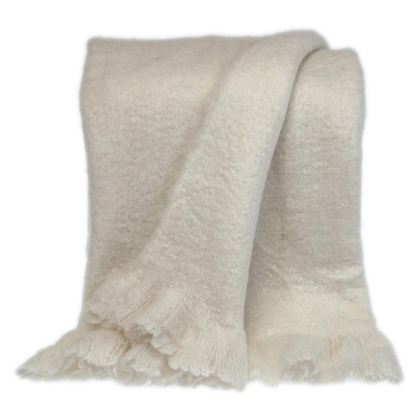 Supreme Soft White Handloomed Throw Blanket (402933)