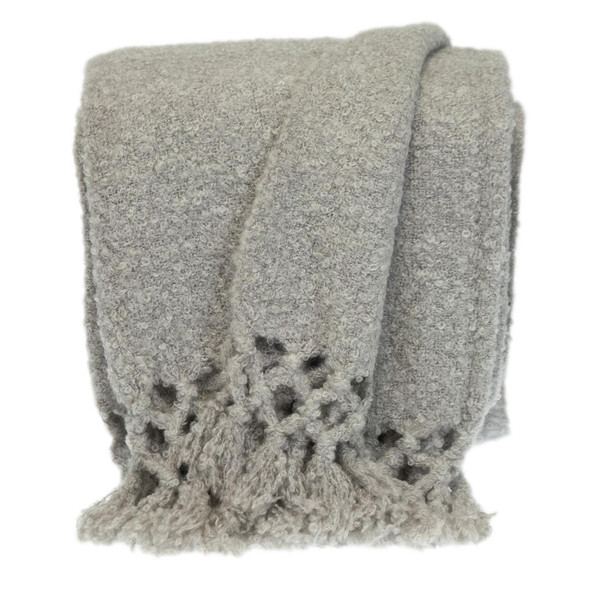 Gray Solid Color Ultra Soft Handloomed Throw Blanket (402946)