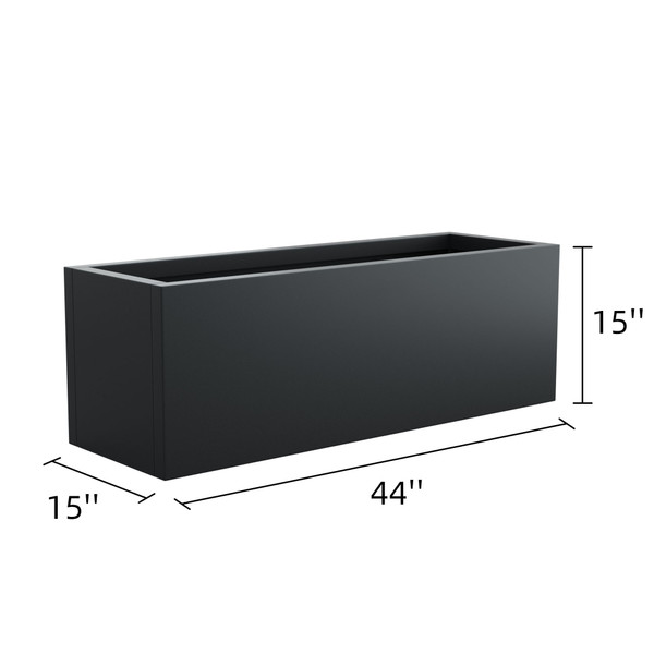 44" Mod Black Designer Metal Planter Box (403681)