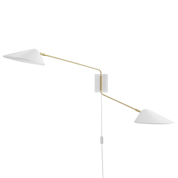 Journey 2-Light Swing Arm Wall Sconce - White EEI-5294-WHI