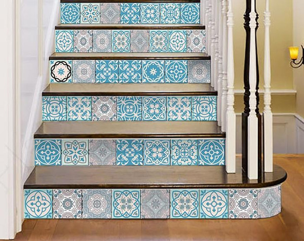 7" X 7" Sky Blue Mosaic Peel And Stick Removable Tiles (Pack Of 24) (390821)