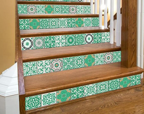 6" X 6" Green And White Mosaic Peel And Stick Removable Tiles (Pack Of 24) (390830)