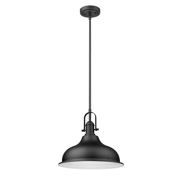 Matte Black Hanging Light With Dome Shade (398183)