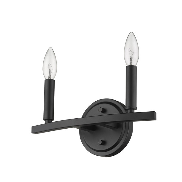 Two Light Matte Black Wall Sconce (398438)
