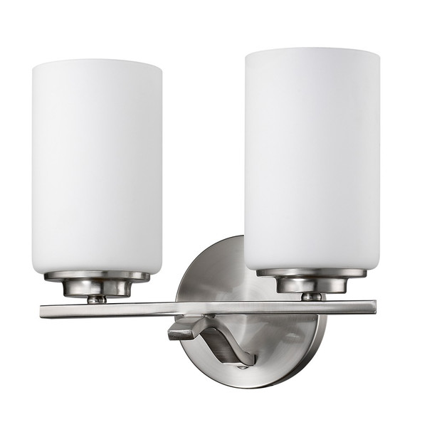 Two Light Silver And Glass Wall Sconce (398736)