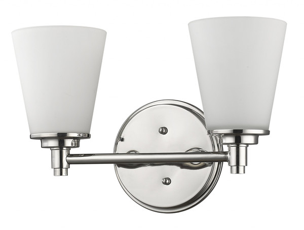Two Light Silver Wall Light With Frosted Glass Shade (398742)