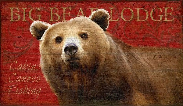 Distressed Bear Wood Wall Decor (401611)