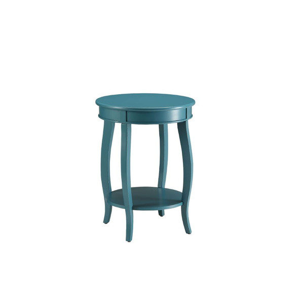 18" X 18" X 24" Teal Solid Wood Leg Side Table (286291)