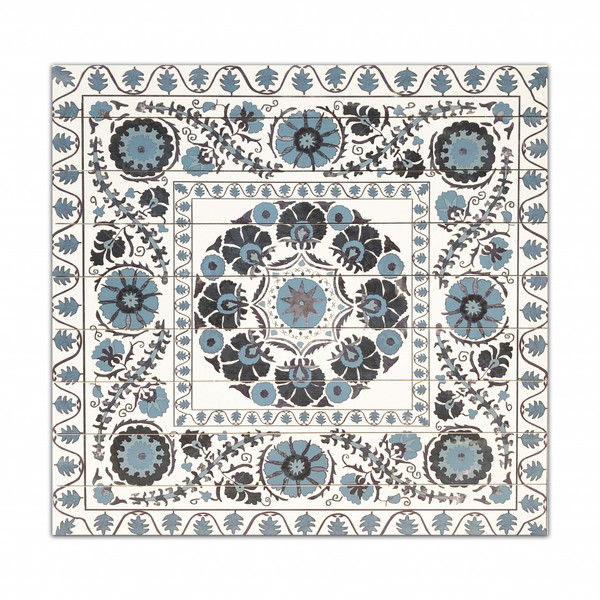 Tribal Blue Brown And White Wood Plank Wall Art (401714)