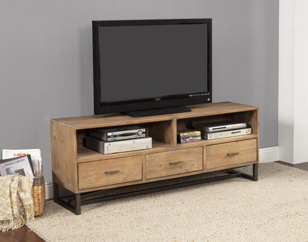 Rustic Distressed Natural Tv Console (404268)