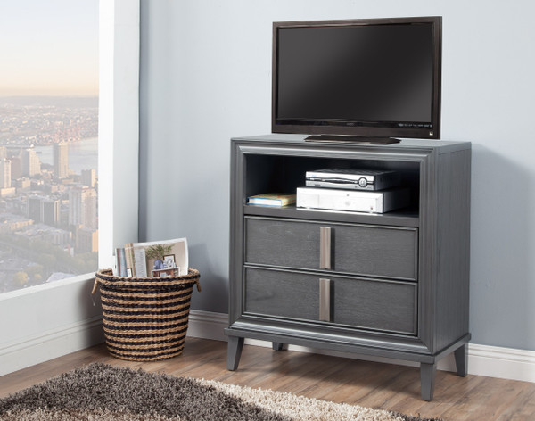 Contemporary Dark Grey Tv Console Cabinet (404271)
