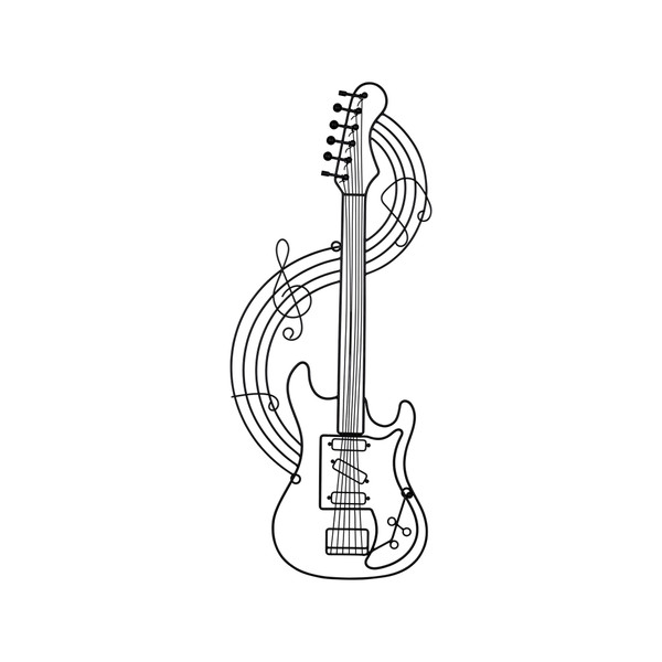 Black Metal Electric Guitar Wall Decor (396767)