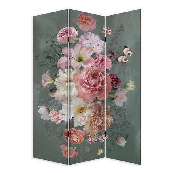 Romantic Floral Three Panel Room Divider Screen (415081)