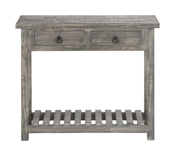 Rustic Gray Wash Wooden Sofa Table With Storage (418262)