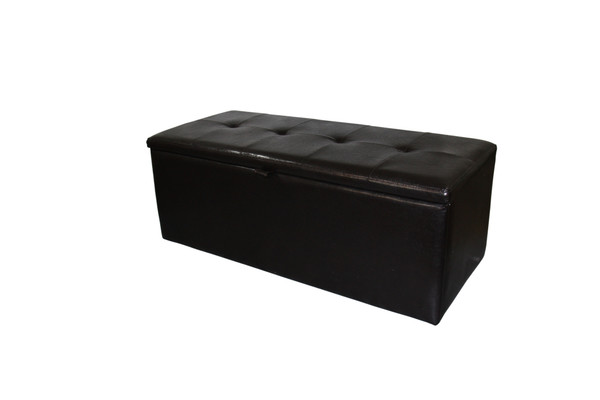 Brown Faux Leather Storage Bench (469331)
