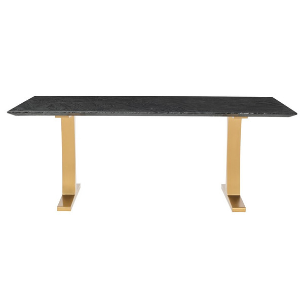 Toulouse Dining Table - Black Wood Vein/Gold (HGNA483)