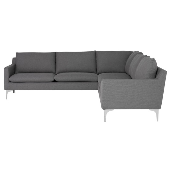 Anders L Sectional - Slate Grey/Silver (HGSC646)