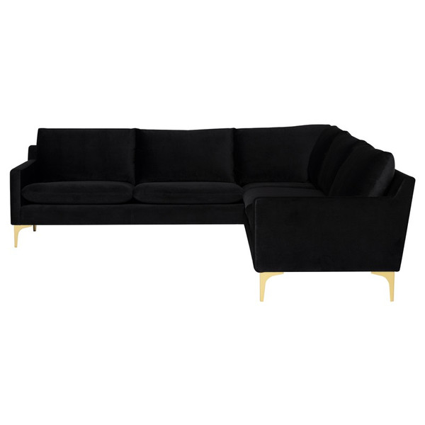 Anders L Sectional - Black/Gold (HGSC836)