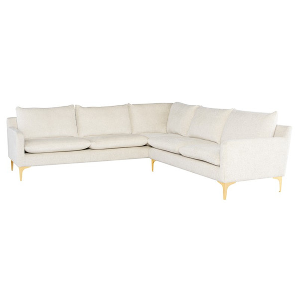 Anders L Sectional - Coconut/Gold (HGSC845)