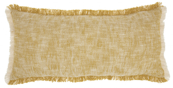 Mustard Hand Woven Throw Pillow (386324)