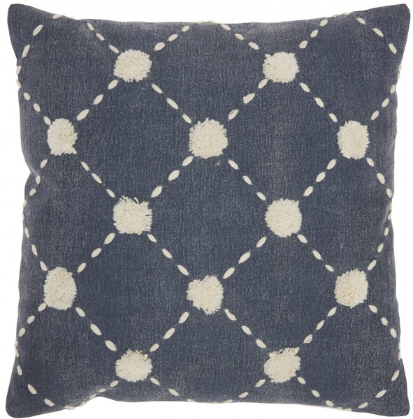 Glamorous Handcrafted Navy Accent Throw Pillow (386327)