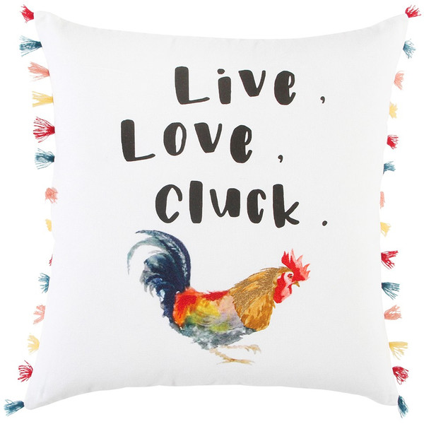 White Chicken Love Modern Throw Pillow (403508)