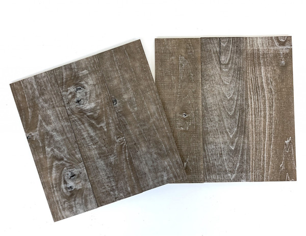Set Of Two Greywash Rustic Wood Wall Art Hanging Panels (415199)