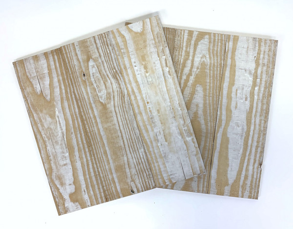 Set Of Two Whitewash And Natural Wood Wall Art Hanging Panels (415200)