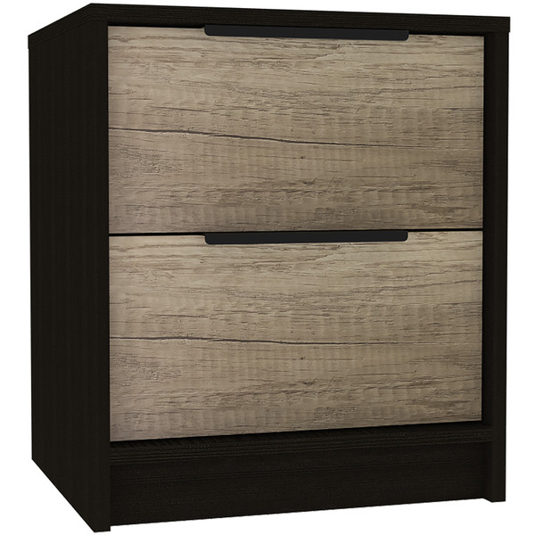 Black Open Compartment Two Drawer Nightstand (453291)