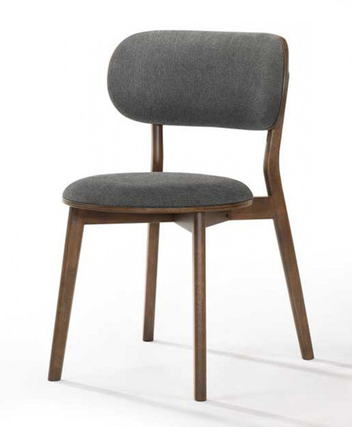 Set Of Two Dark Gray Walnut Modern Dining Chairs (472160)