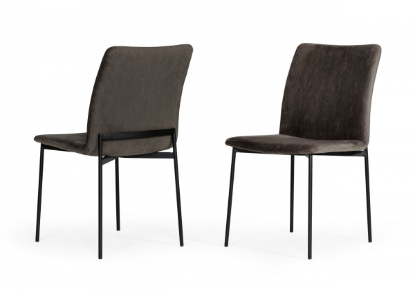 Set Of Two Brown Black Dining Chairs (472216)