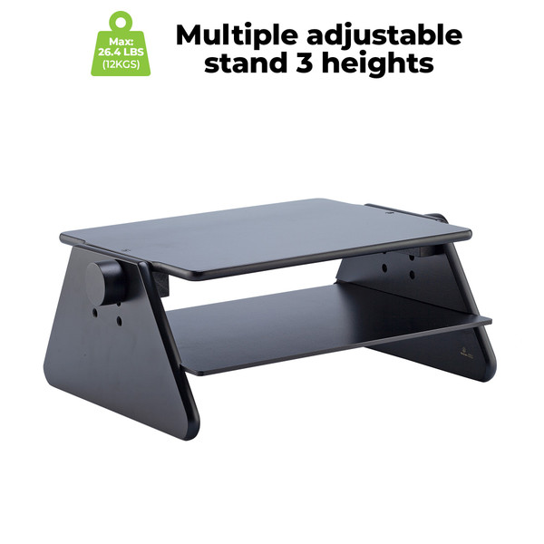Modern Black Adjustable Three Level Ergonomic Monitor Stand (473007)