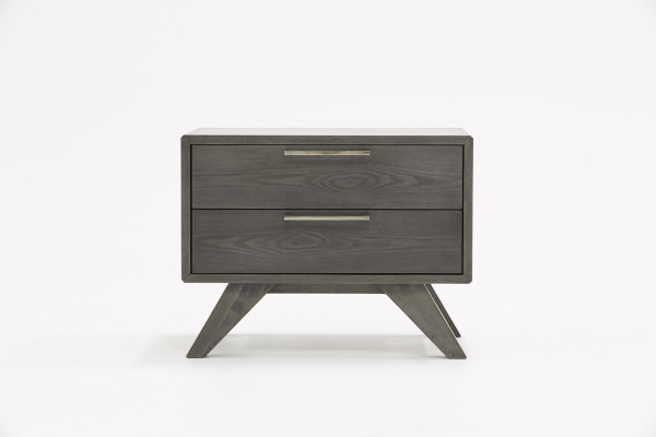 Modern Gray Wash Nightstand With Two Drawers (473010)