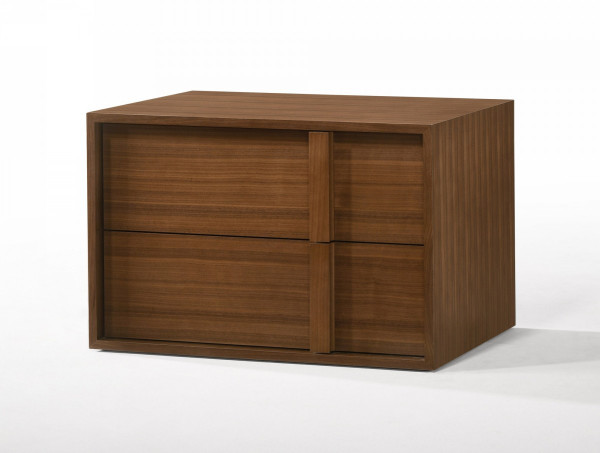 Modern Walnut Nightstand With Two Integrated Drawers (473024)