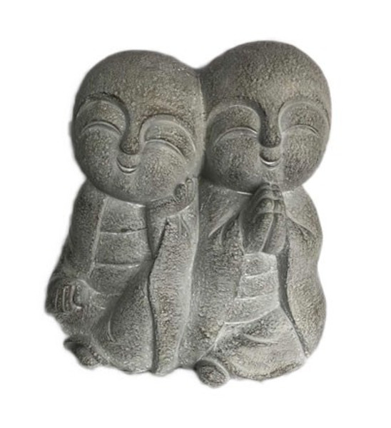 15" Two Monks Back To Back Indoor Outdoor Statue (473242)