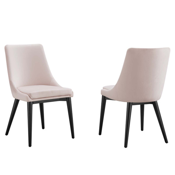Viscount Accent Performance Velvet Dining Chairs - Set Of 2 - Pink EEI-5816-PNK