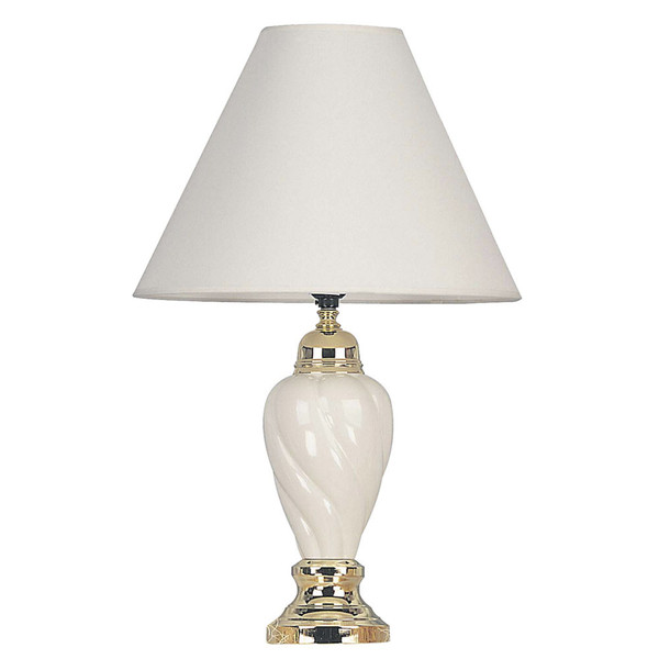 Gold And Ivory Table Lamp With White Shade (468436)