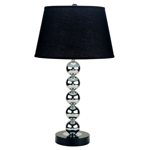 Silver Bauble Table Lamp With Black Shade (468472)