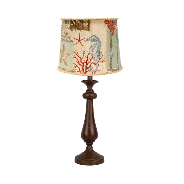 Brown Candlestick Ocean Postcard Table Lamp (473319)