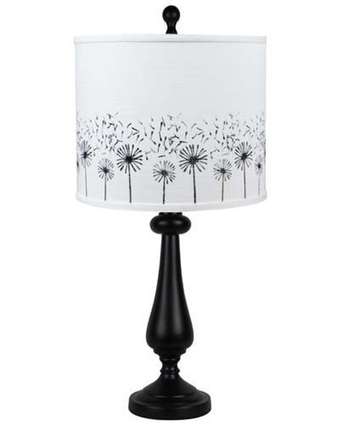 Black Candlestick Whimsical Dandelion Shade Table Lamp (473326)