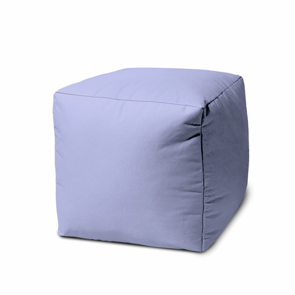 17" Cool Pastel Purple Solid Color Indoor Outdoor Pouf Ottoman (474146)