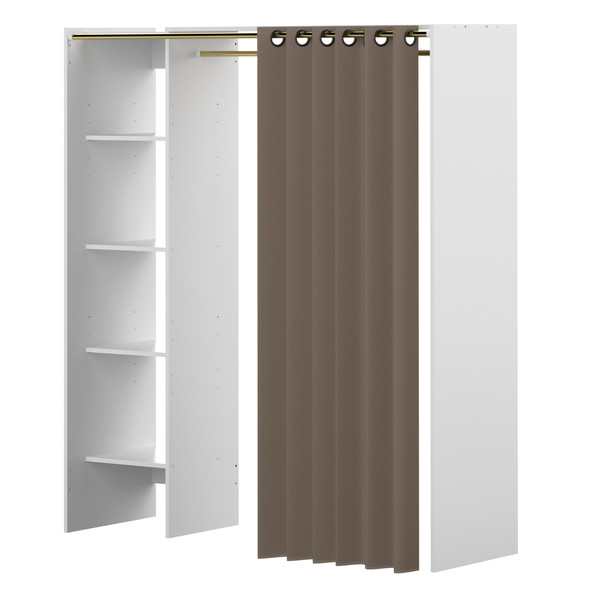 Tom Clothes Storage System Wardrobe - 1 Column - White / Taupe E4020A2191R00
